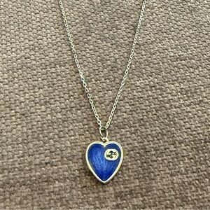 Blue Heart Pendant Necklace